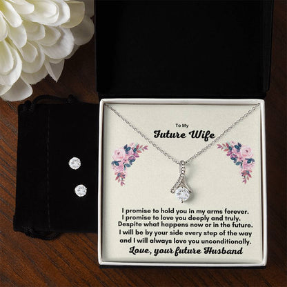 Dazzling Cubic Zirconia Jewelry Set: The Alluring Beauty Necklace and Earring Collection