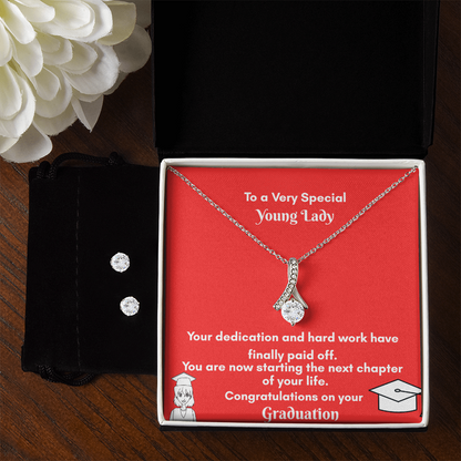 Alluring Beauty Necklace and Earring Set: Dazzling Gift for Graduates