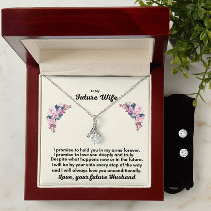 Dazzling Cubic Zirconia Jewelry Set: The Alluring Beauty Necklace and Earring Collection