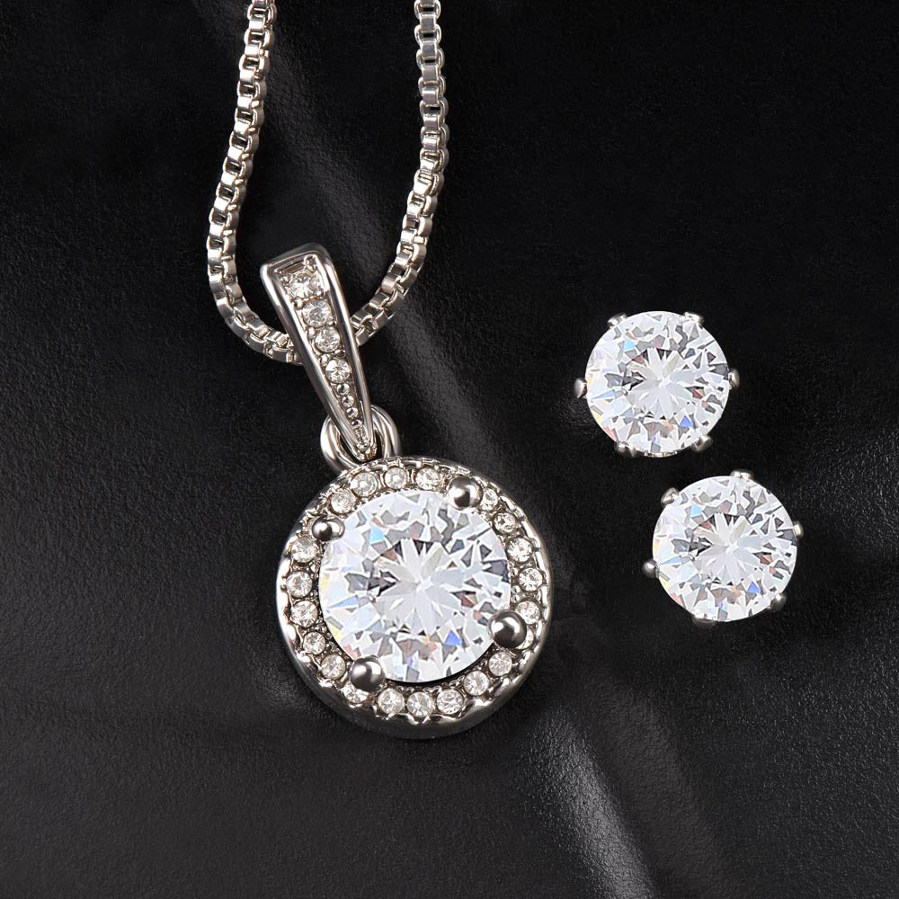 The Eternal Hope Necklace and Cubic Zirconia Earring Set
