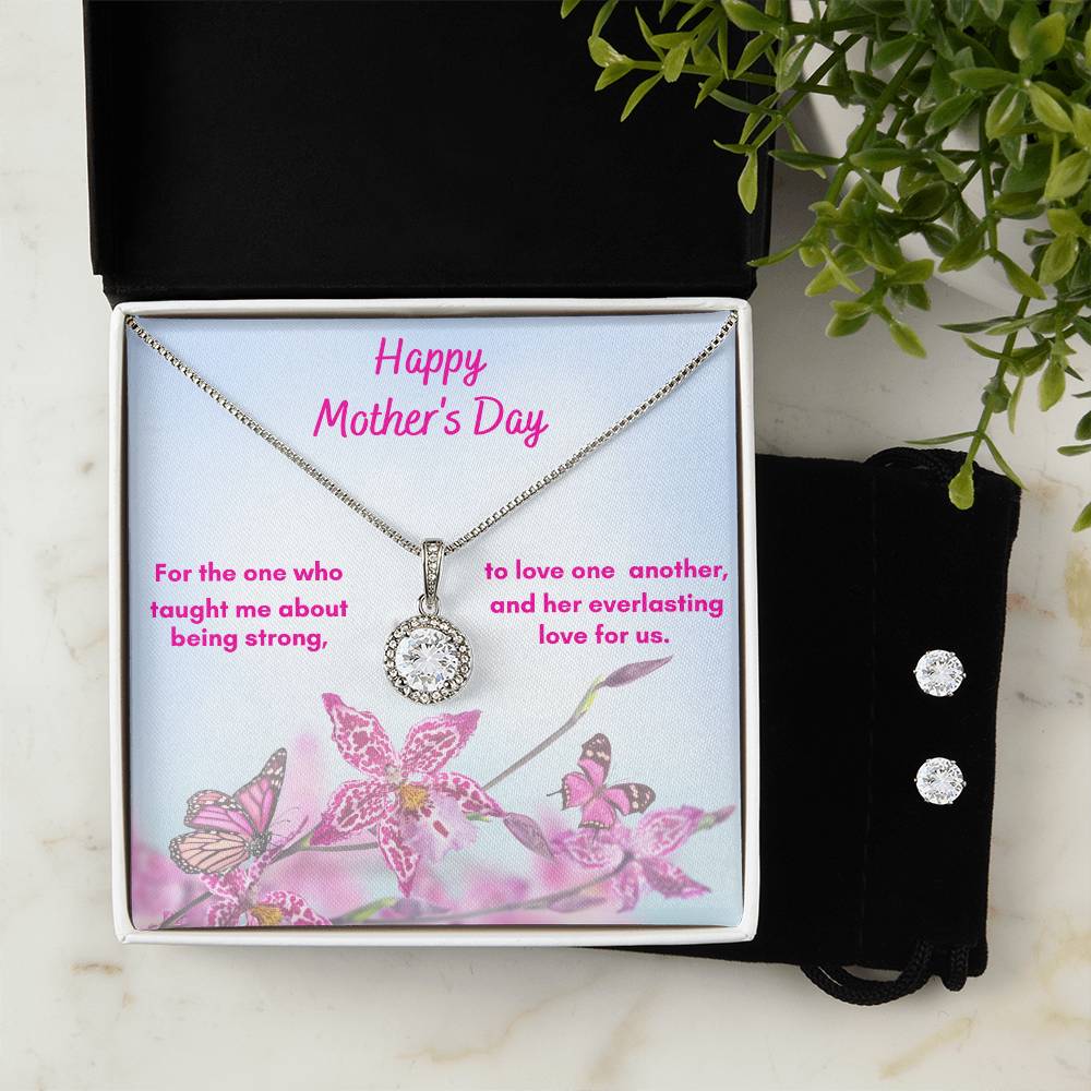 The Eternal Hope Necklace and Cubic Zirconia Earring Set