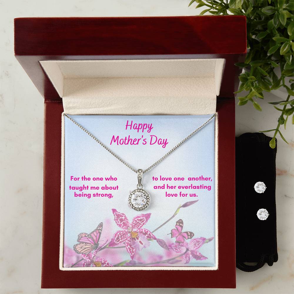 The Eternal Hope Necklace and Cubic Zirconia Earring Set