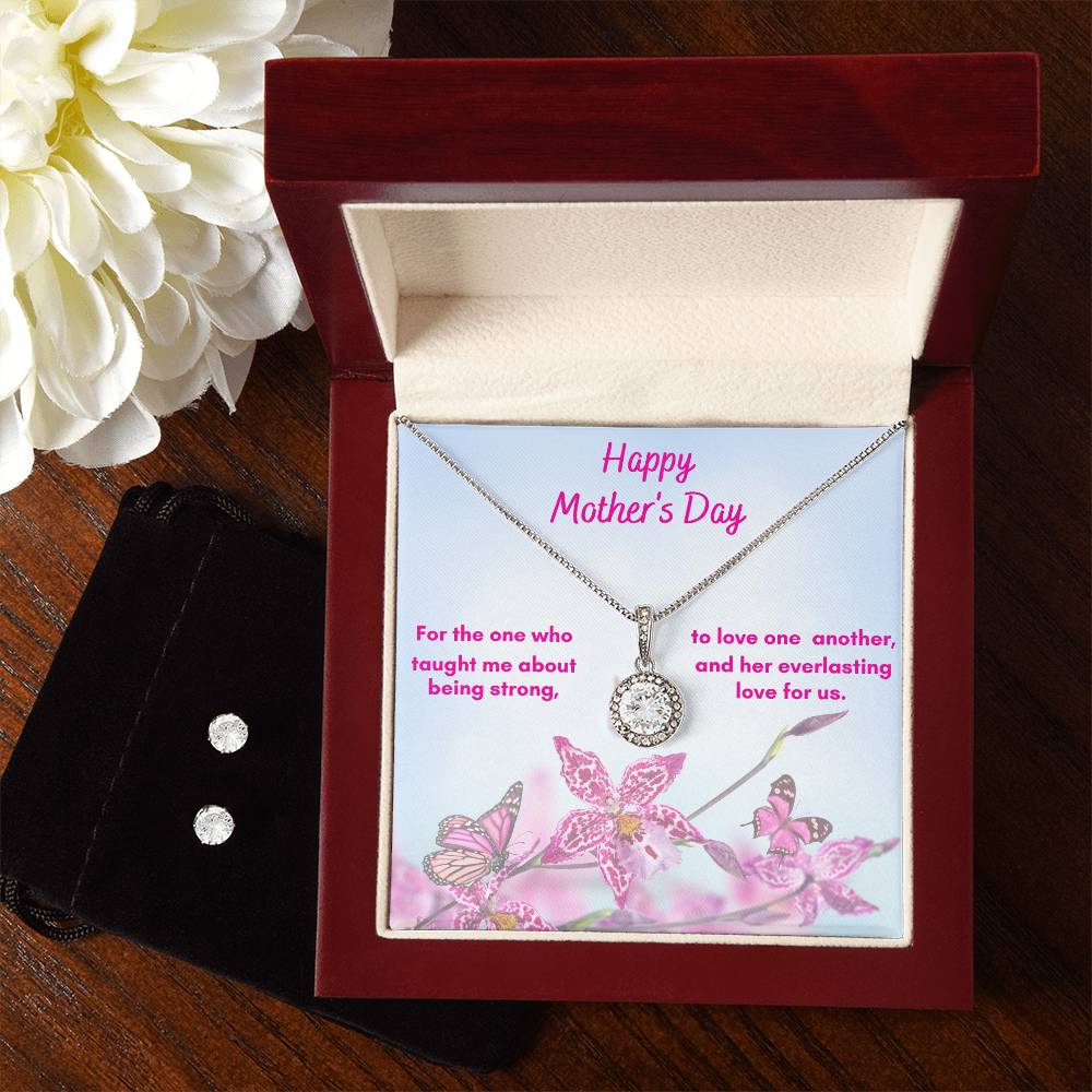 The Eternal Hope Necklace and Cubic Zirconia Earring Set
