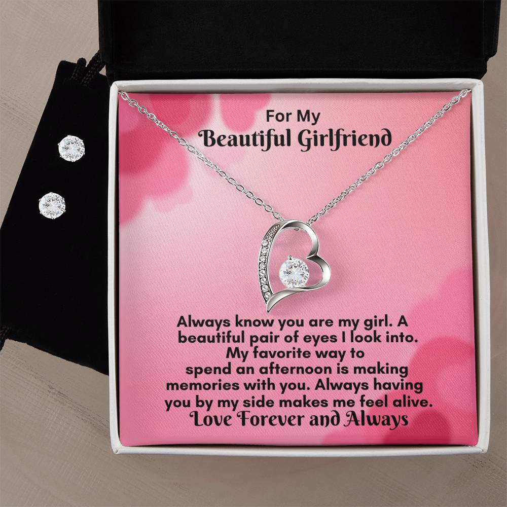 Forever Love Jewelry Set: Dazzling Necklace &amp; Earring Ensemble
