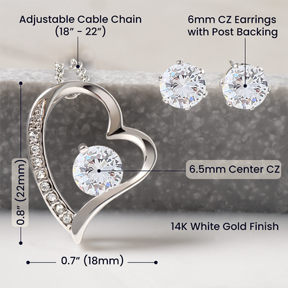 The Forever Love Necklace and Earring Set