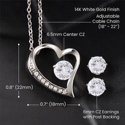 The Forever Love Necklace and Earring Set