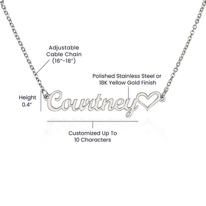 Personalized Heart Name Necklace - A Cherished Gift for Your Loved One