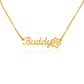 Paw Print Named Necklace