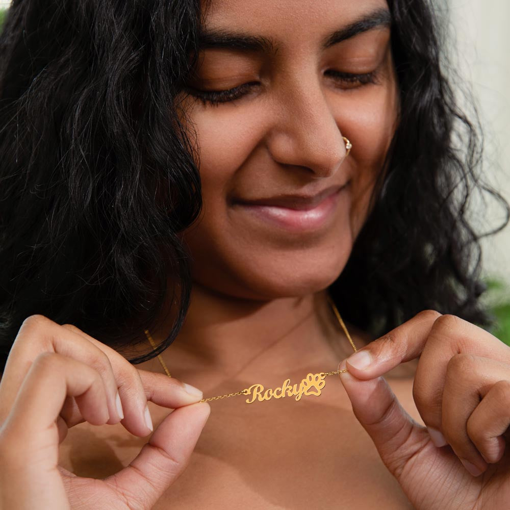 Personalized Paw Print Necklace - A Heartfelt Tribute to Your Furry Friend