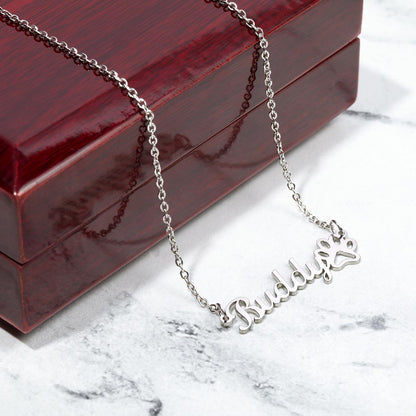 Personalized Paw Print Necklace - A Heartfelt Tribute to Your Furry Friend