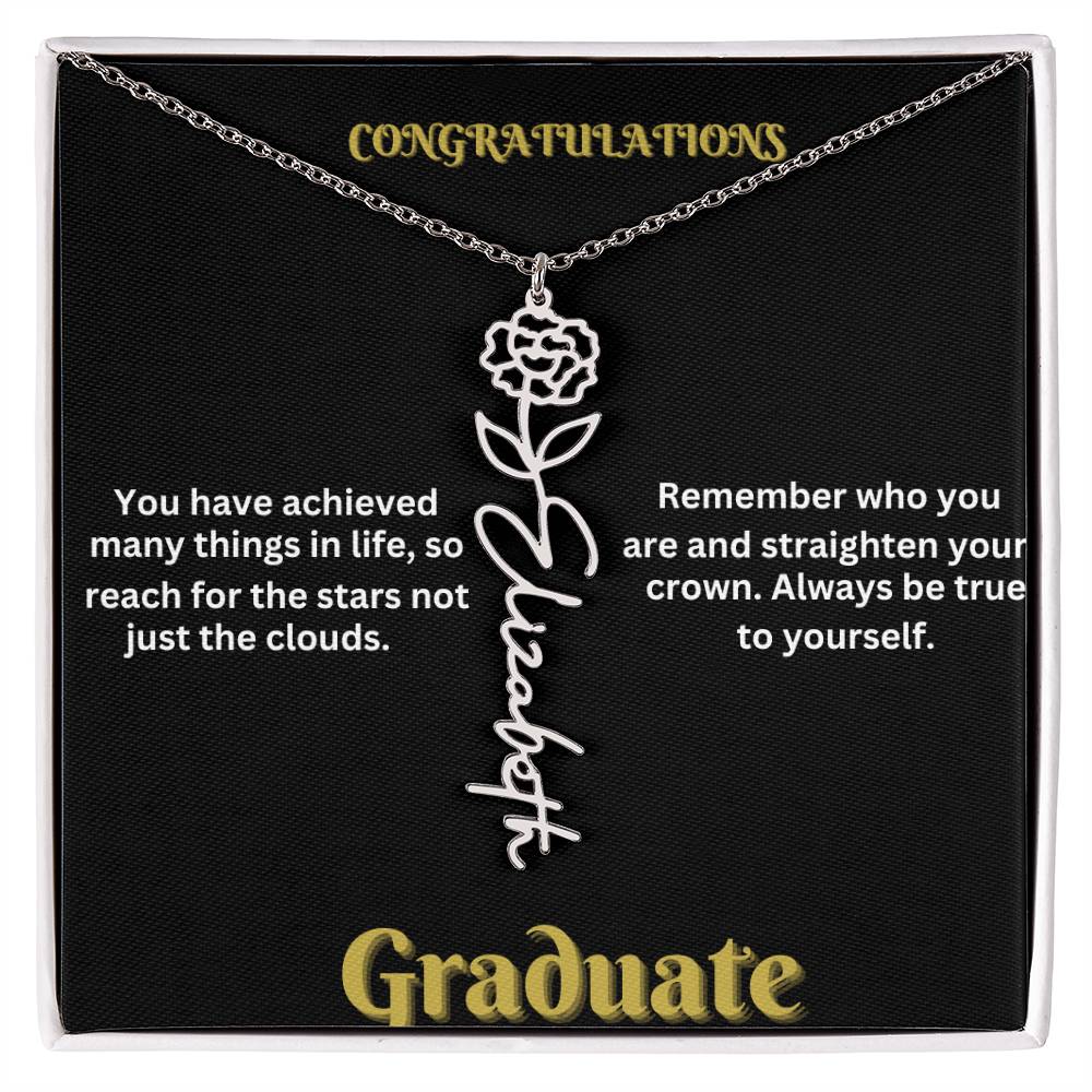 Personalized Flower Name Necklace - A Unique Graduation Gift