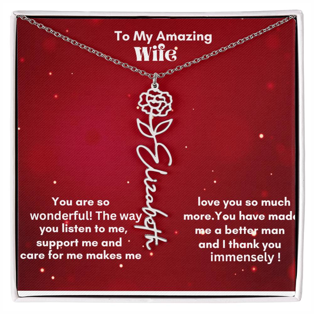 Personalized Flower Name Necklace – A Heartfelt Gift That Blooms with Meaning