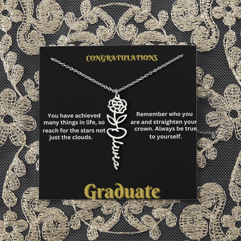 Personalized Flower Name Necklace - A Unique Graduation Gift