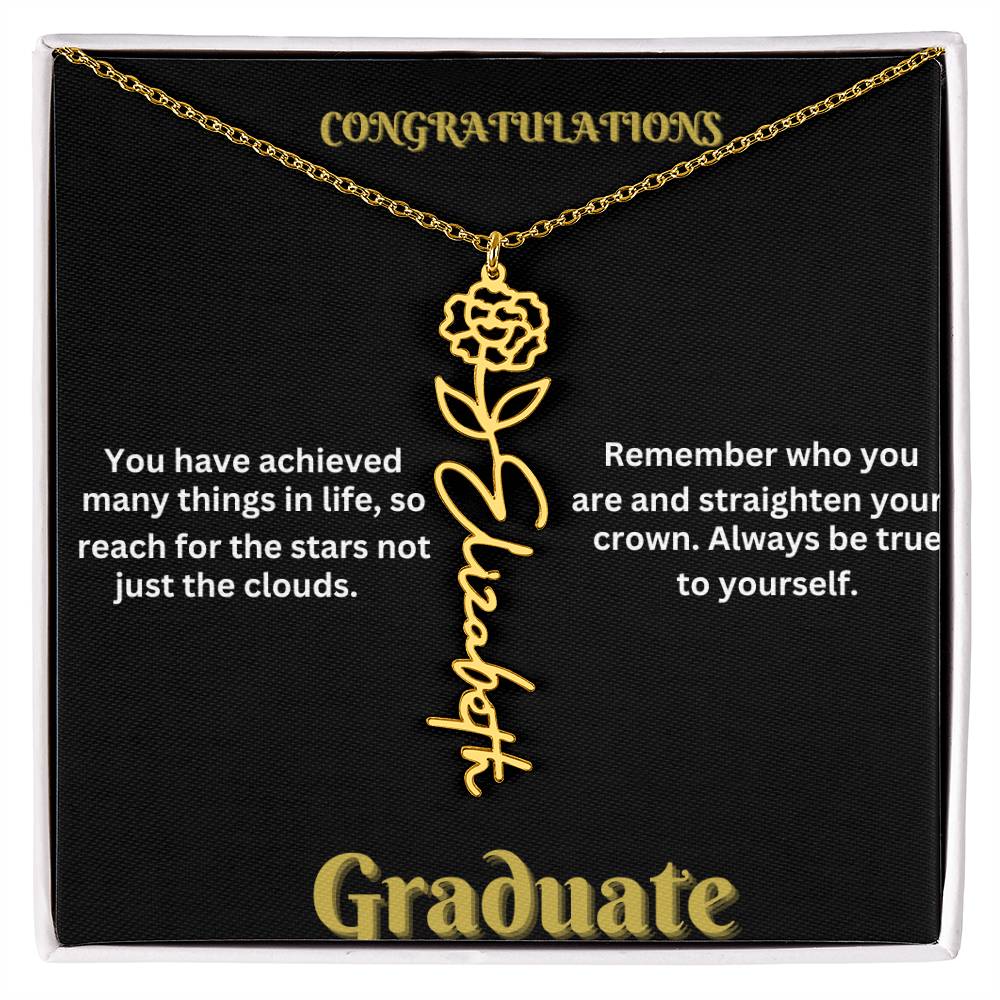 Personalized Flower Name Necklace - A Unique Graduation Gift