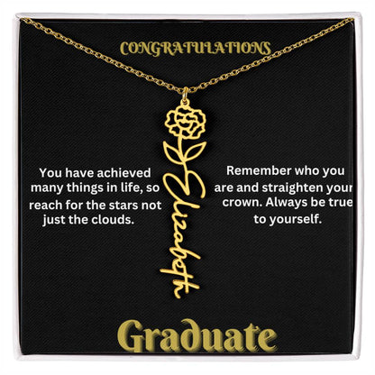 Personalized Flower Name Necklace - A Unique Graduation Gift