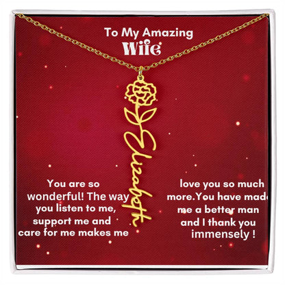 Personalized Flower Name Necklace – A Heartfelt Gift That Blooms with Meaning