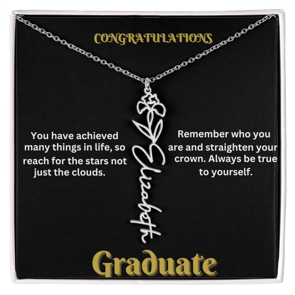 Personalized Flower Name Necklace - A Unique Graduation Gift