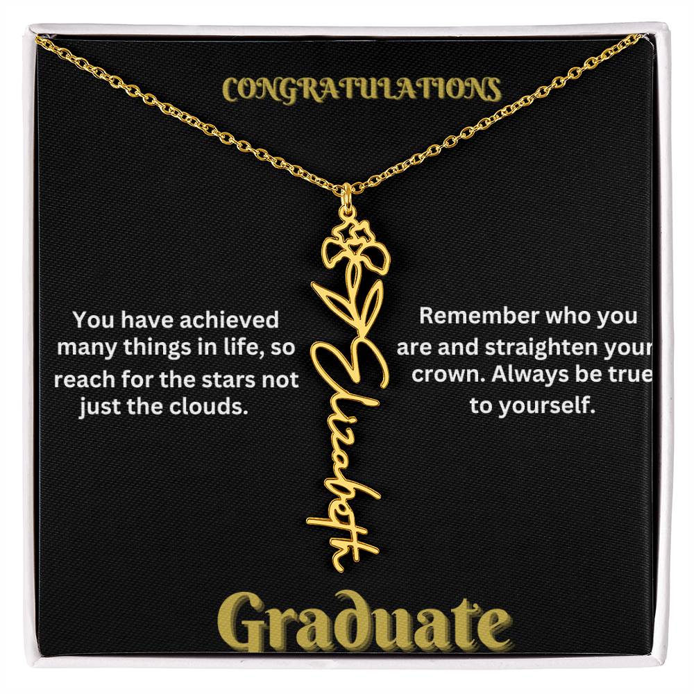 Personalized Flower Name Necklace - A Unique Graduation Gift