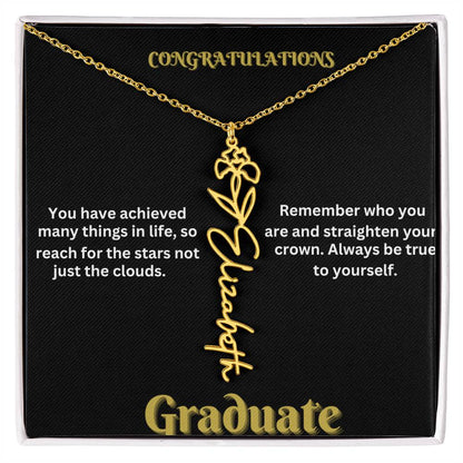Personalized Flower Name Necklace - A Unique Graduation Gift