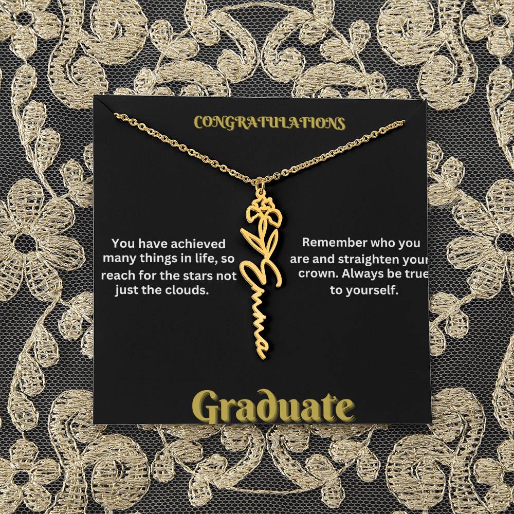 Personalized Flower Name Necklace - A Unique Graduation Gift