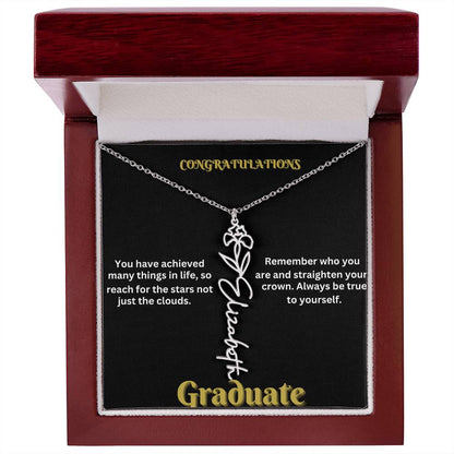 Personalized Flower Name Necklace - A Unique Graduation Gift