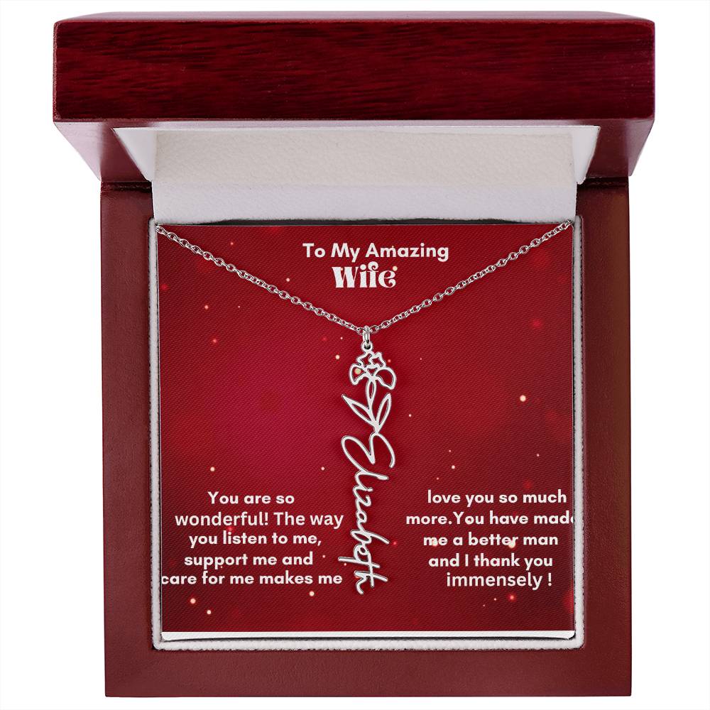 Personalized Flower Name Necklace – A Heartfelt Gift That Blooms with Meaning