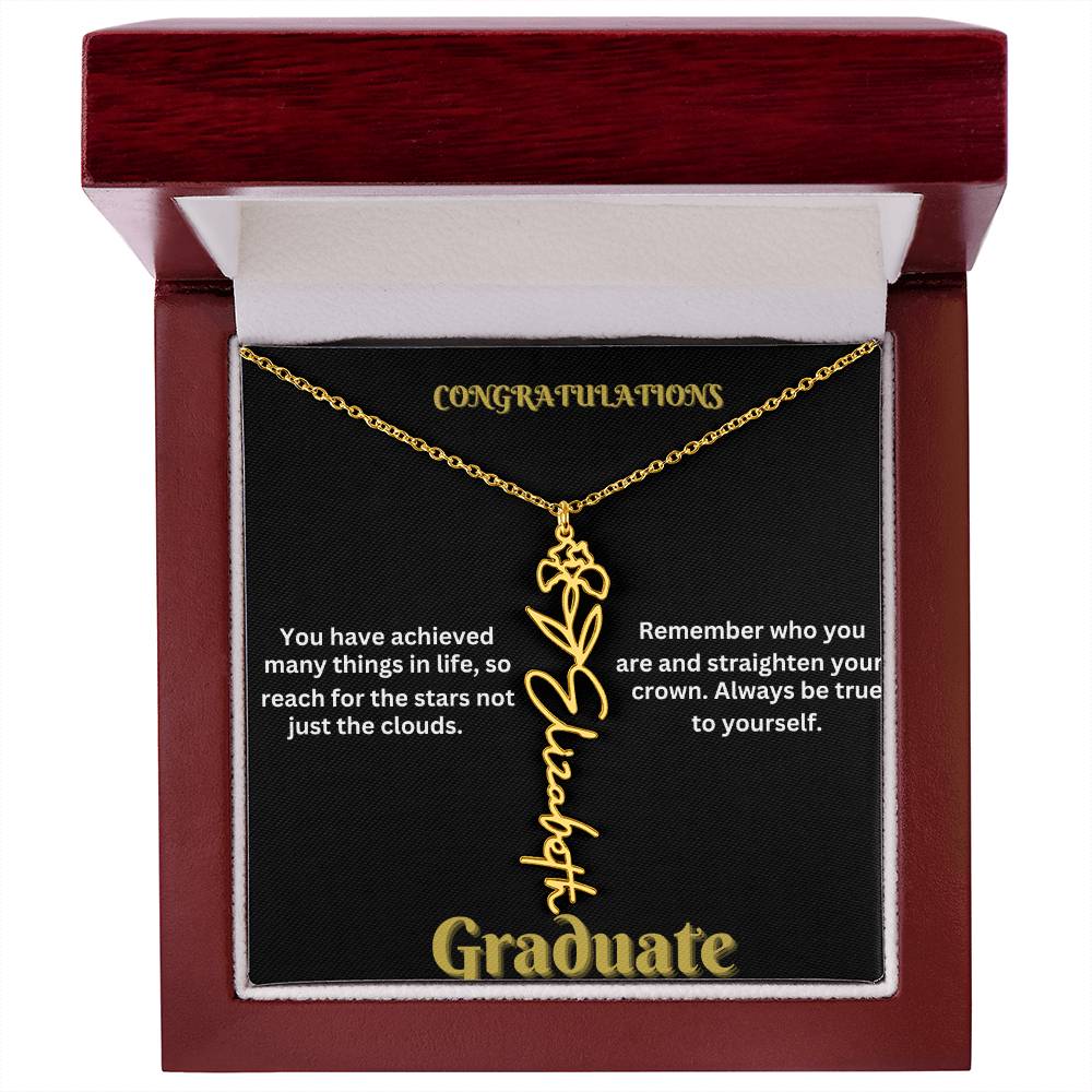 Personalized Flower Name Necklace - A Unique Graduation Gift