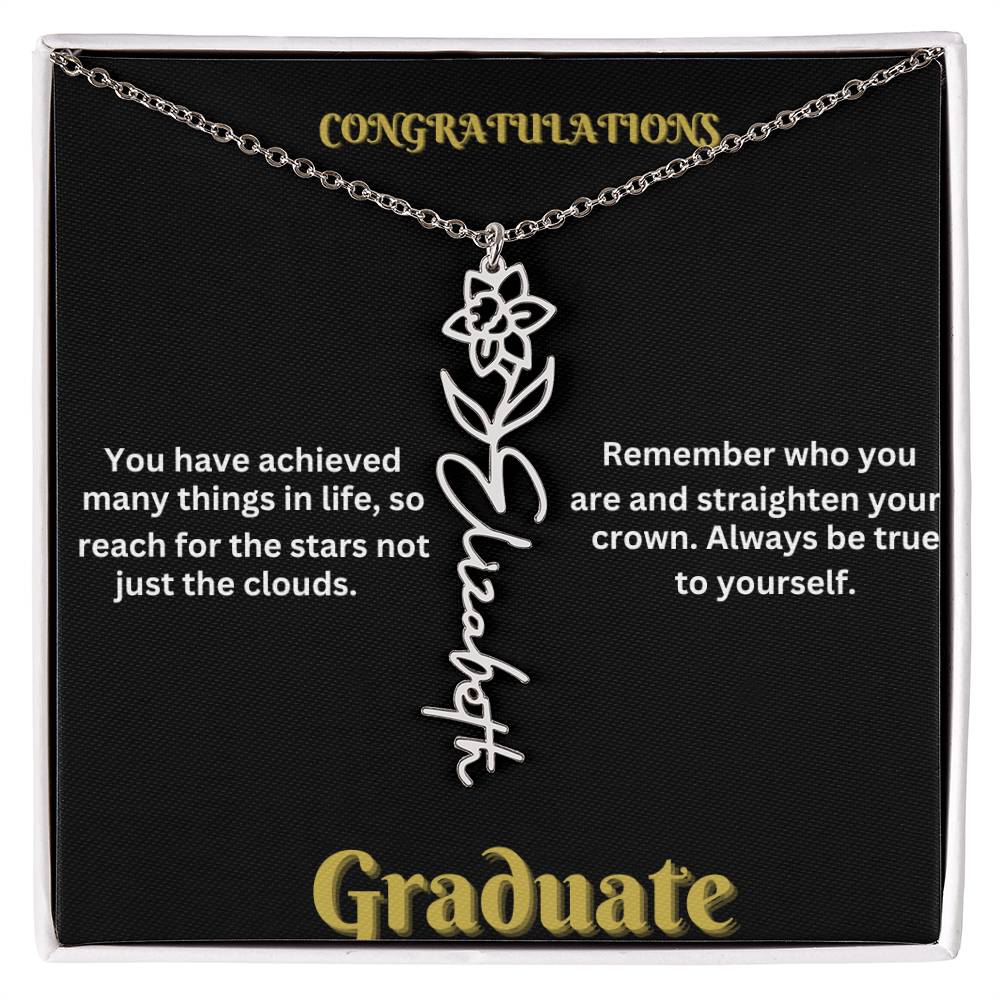 Personalized Flower Name Necklace - A Unique Graduation Gift