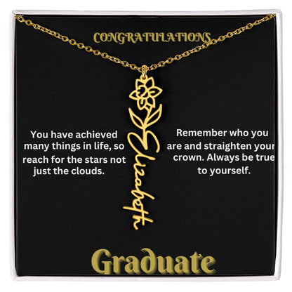 Personalized Flower Name Necklace - A Unique Graduation Gift
