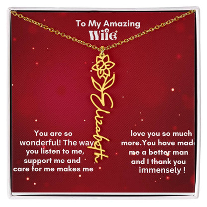 Personalized Flower Name Necklace – A Heartfelt Gift That Blooms with Meaning