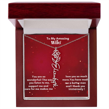 Personalized Flower Name Necklace – A Heartfelt Gift That Blooms with Meaning