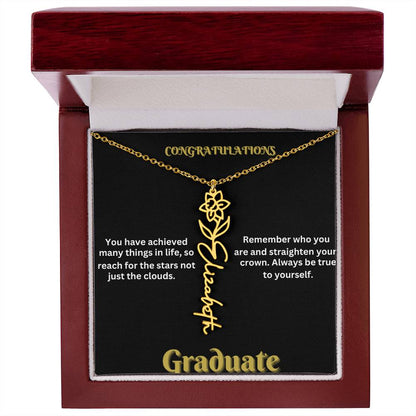Personalized Flower Name Necklace - A Unique Graduation Gift