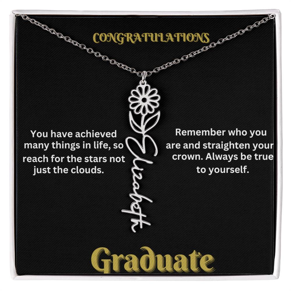 Personalized Flower Name Necklace - A Unique Graduation Gift