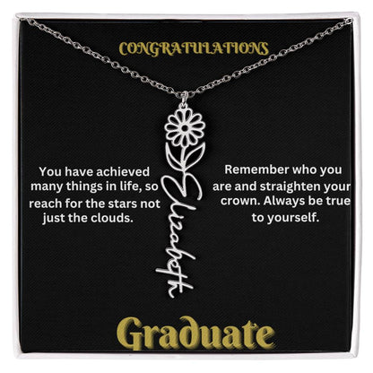 Personalized Flower Name Necklace - A Unique Graduation Gift