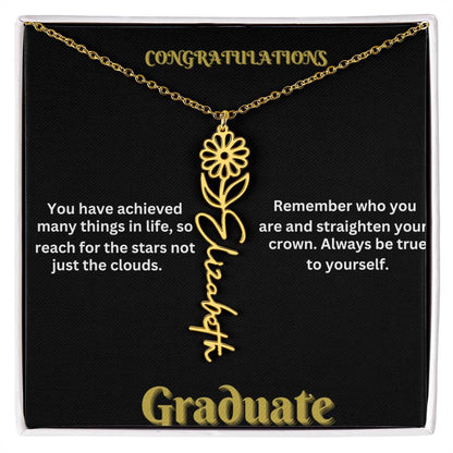 Personalized Flower Name Necklace - A Unique Graduation Gift