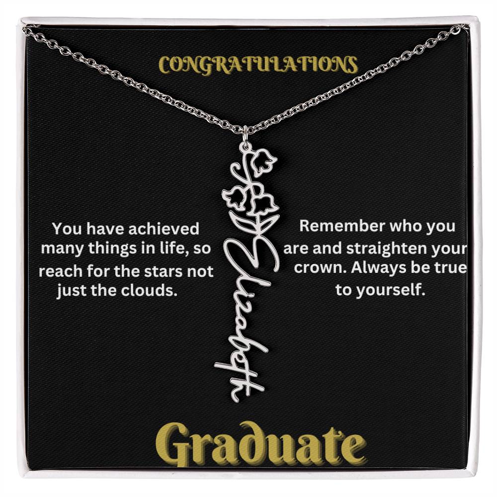Personalized Flower Name Necklace - A Unique Graduation Gift