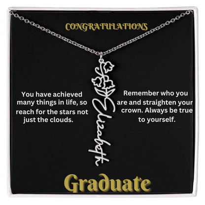 Personalized Flower Name Necklace - A Unique Graduation Gift
