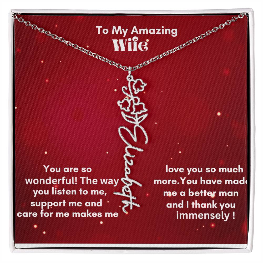 Flower Name Necklace   on sale now !
