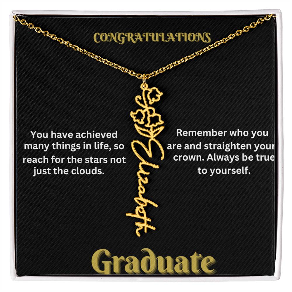 Personalized Flower Name Necklace - A Unique Graduation Gift