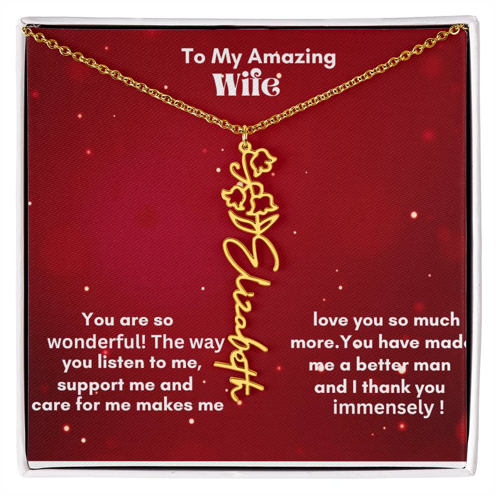 Personalized Flower Name Necklace – A Heartfelt Gift That Blooms with Meaning