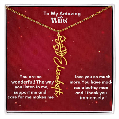 Personalized Flower Name Necklace – A Heartfelt Gift That Blooms with Meaning