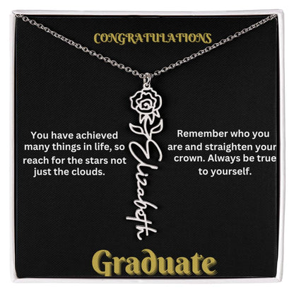 Personalized Flower Name Necklace - A Unique Graduation Gift