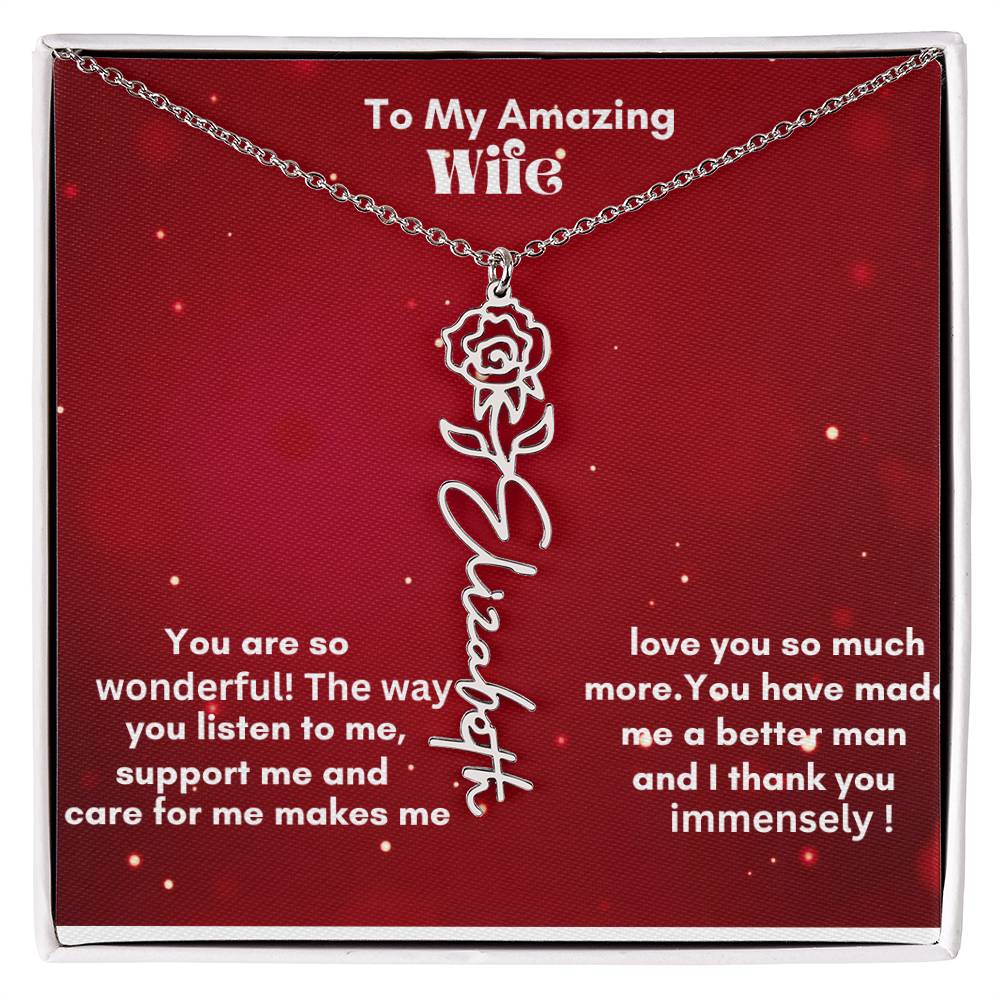 Flower Name Necklace   on sale now !