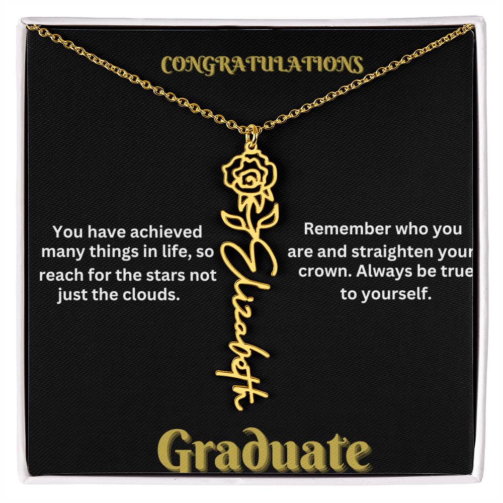 Personalized Flower Name Necklace - A Unique Graduation Gift