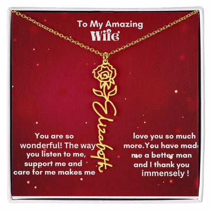Personalized Flower Name Necklace – A Heartfelt Gift That Blooms with Meaning
