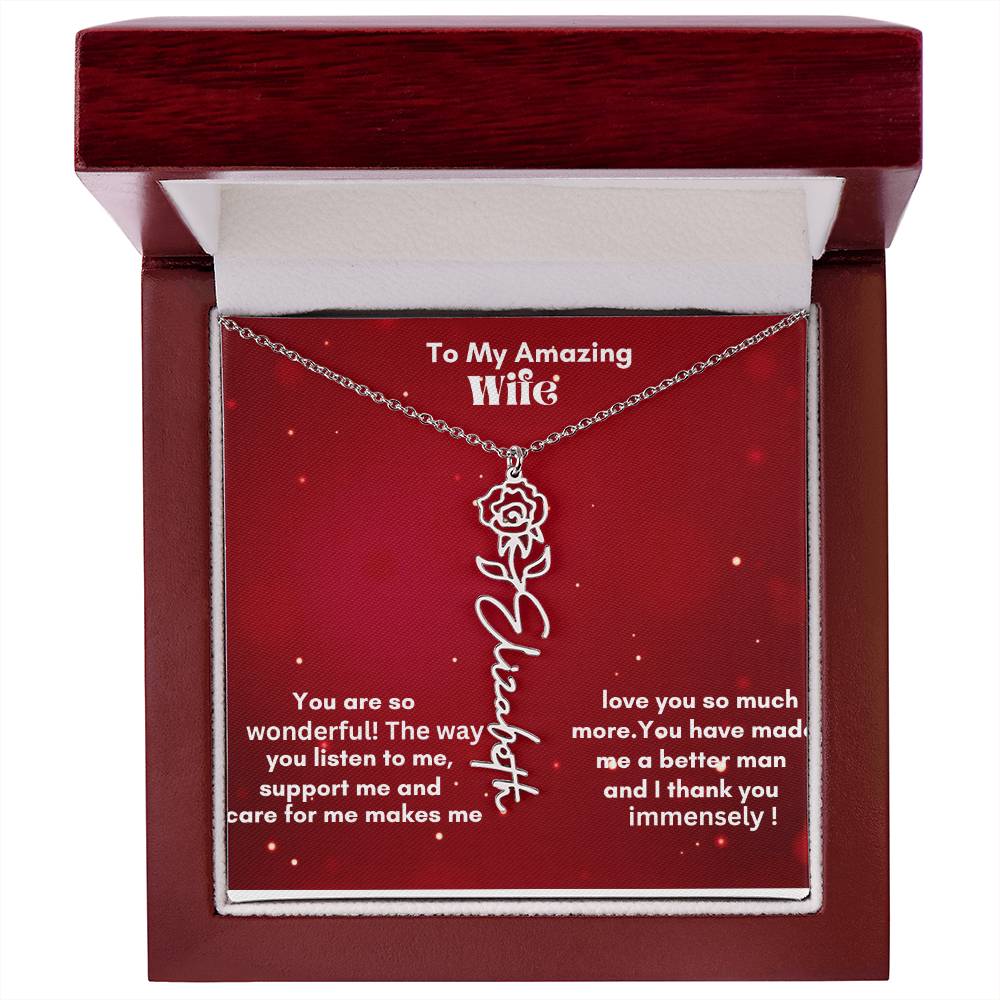 Personalized Flower Name Necklace – A Heartfelt Gift That Blooms with Meaning
