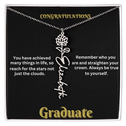 Personalized Flower Name Necklace - A Unique Graduation Gift