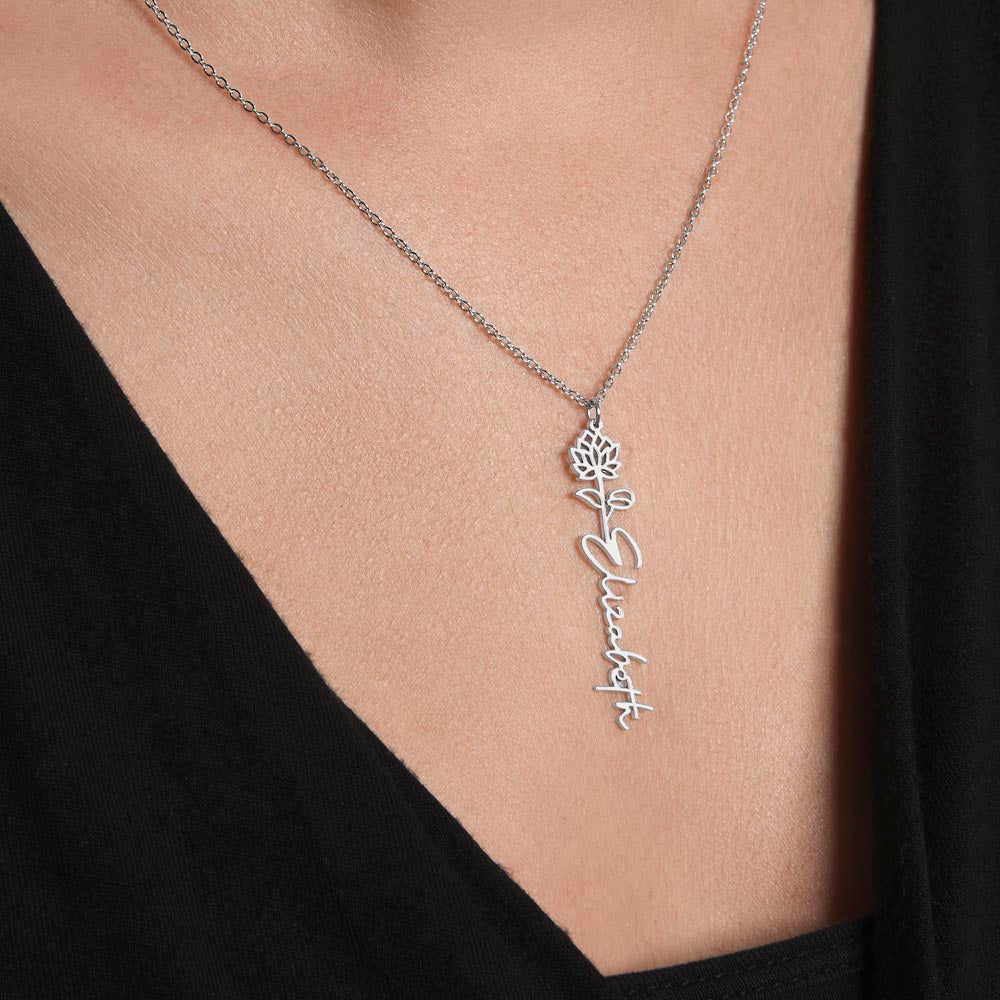Personalized Flower Name Necklace - A Unique Graduation Gift