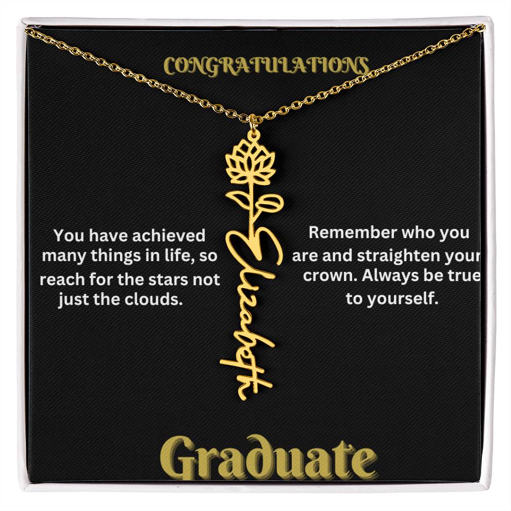 Personalized Flower Name Necklace - A Unique Graduation Gift