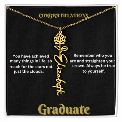 Personalized Flower Name Necklace - A Unique Graduation Gift
